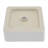 16" Square Fluted White Ceramic Vessel Bathroom Sink, Modern Above-Counter Basin with Vertical Ribbed Design for Contemporary Bathrooms