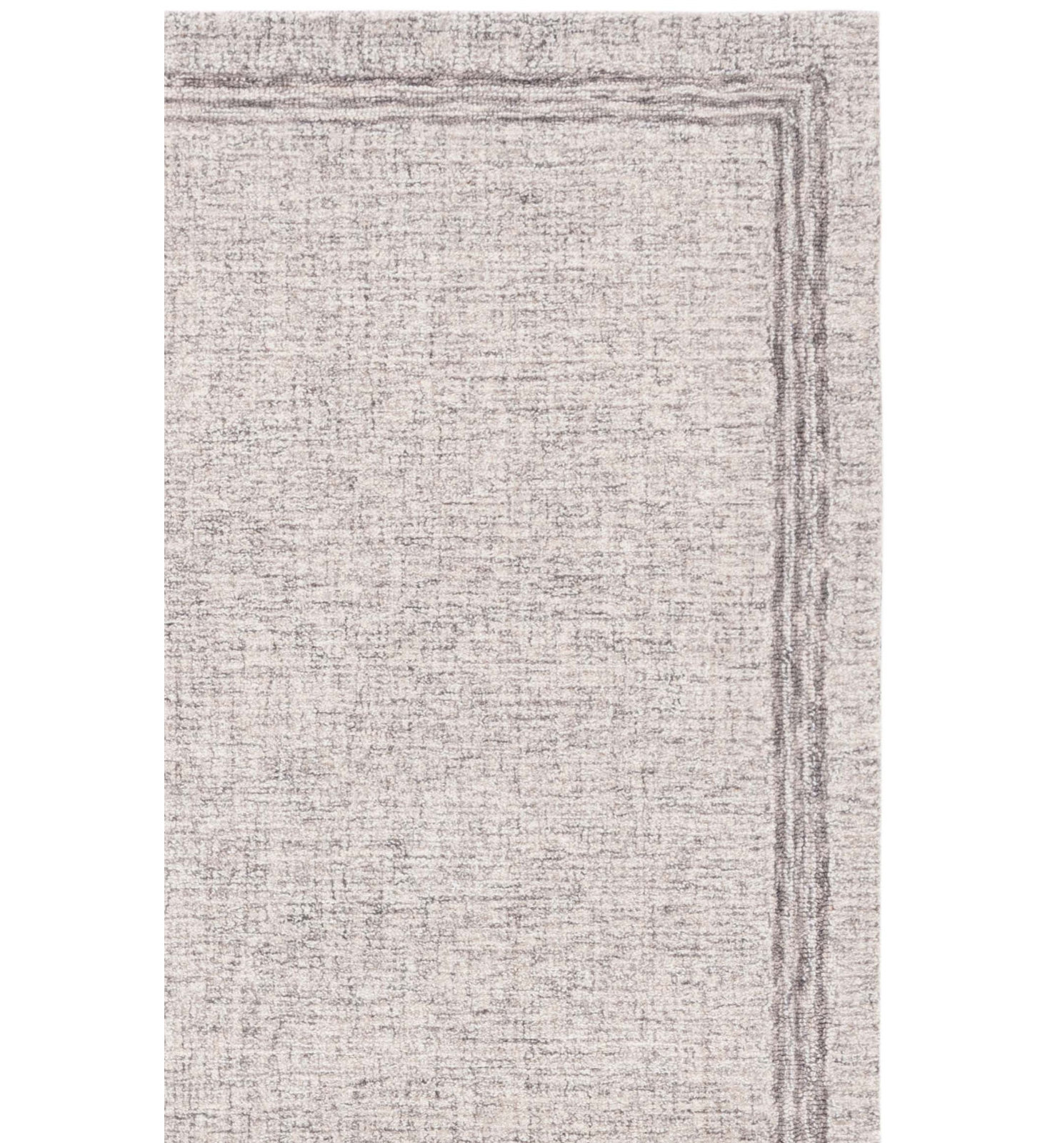 Gray Beige Hand-Tufted Wool Rug, Runner 2'3" x 9'