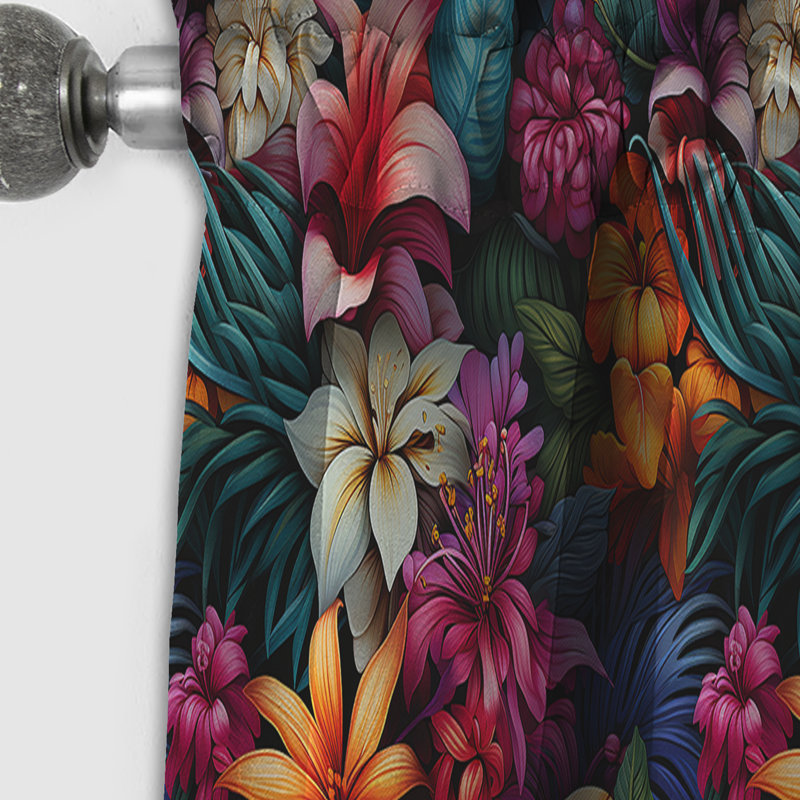 Jungle Splendor - motif tropical I - Rideau floral - Rideau occultant floral - 1 panneau, L 52 po x L 95 po