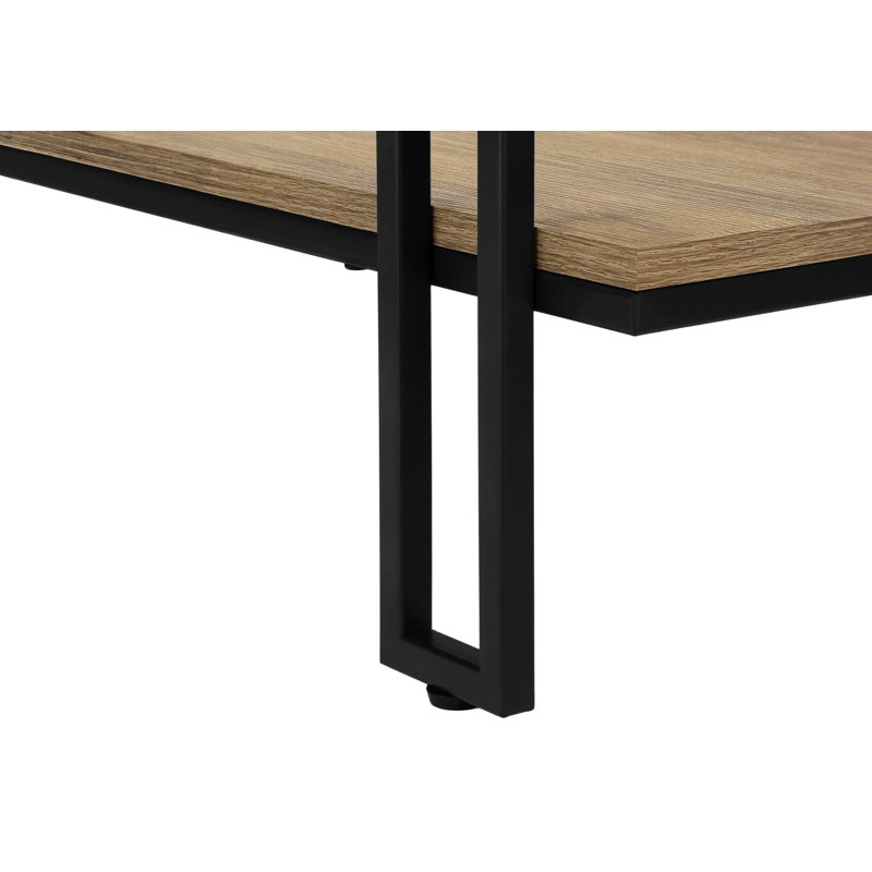 Rectangular Accent Table, Console Table With Bottom Shelf, Taupe