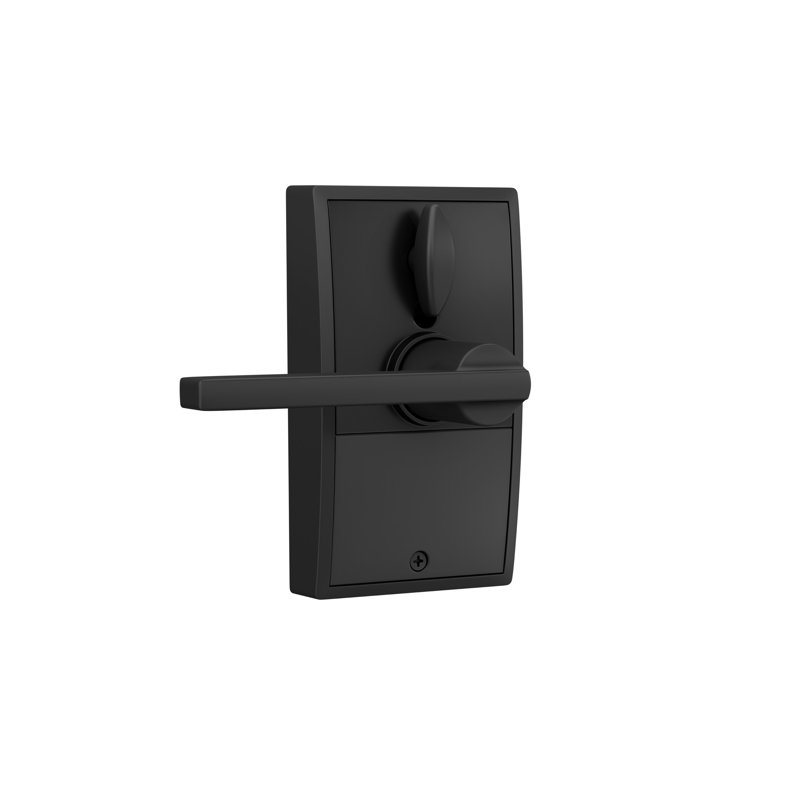 Schlage Touch Keyless Touchscreen Lever with Century Trim and Latitude Lever, Matte Black