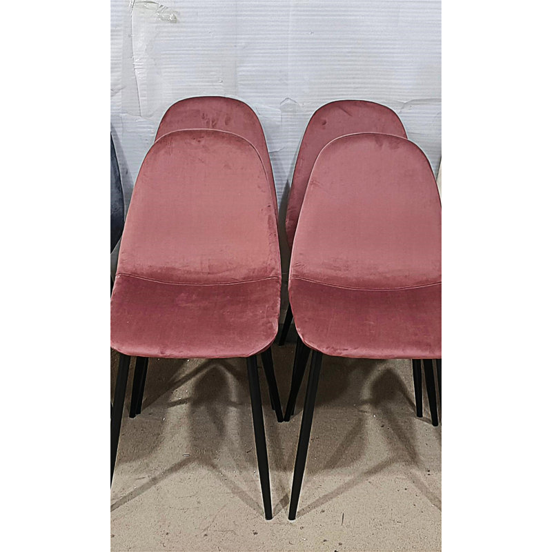 Ensemble de 4 chaises d'appoint Modern, Velours rose