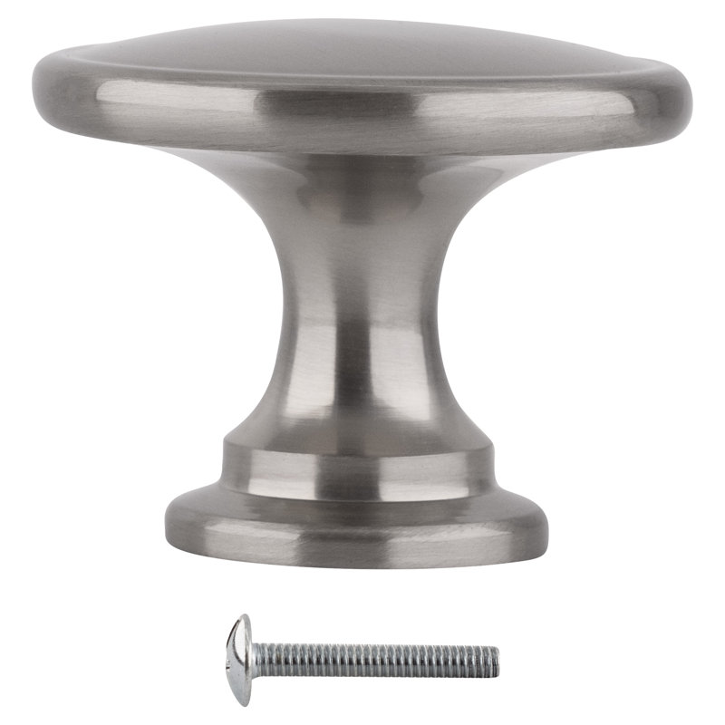 Brixwell BXE26641G10 Bouton rond surdimensionné pour quincaillerie de cuisine et d'armoire Nickel satiné, Nickel satiné