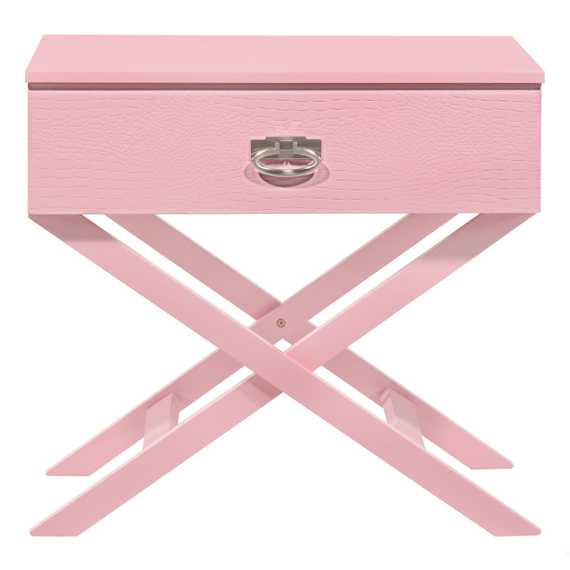 Table de chevet élégante et contemporaine, Rose
