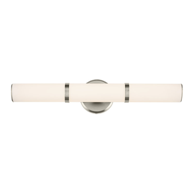 24.25" Bath Bar Medium LED with White Glass, Brushed Nickel