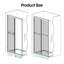 Porte de douche coulissante double noire l 54 po x H 72 po, verre trempé antidéflagrant de 1/4 po avec cadre en aluminium et poignée en acier inoxydable