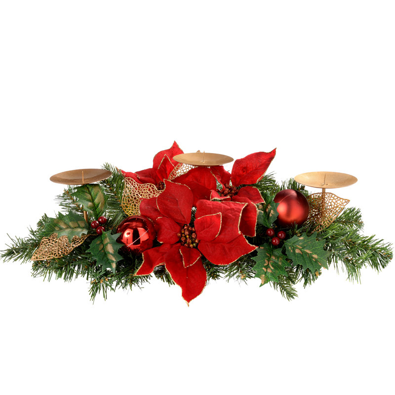 Poinsettia Candelabrum Arrangement