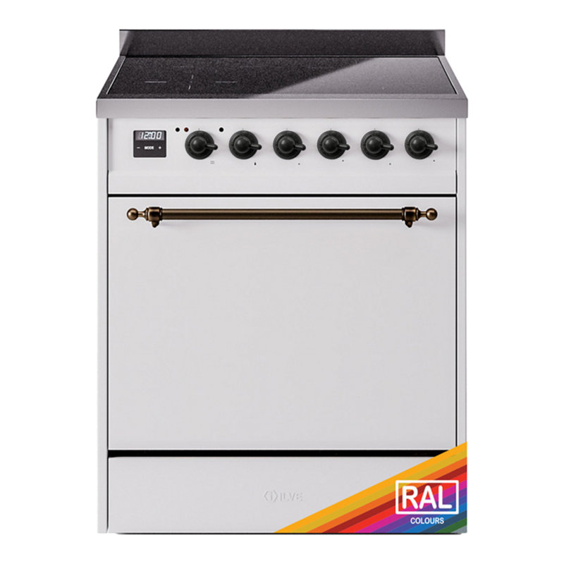 ILVE Nostalgie II Series 30 inch Induction Range with 4 Induction Elements (Solid Door), RAL/Bronze