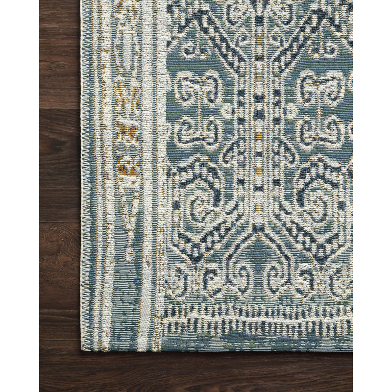 Gali Square Abstract Ocean Indoor/Outdoor Area Rug