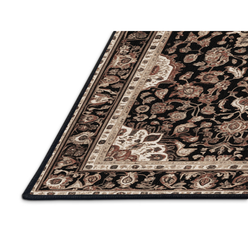 Machine Washable Persian Brown Area Rug, Square 8'