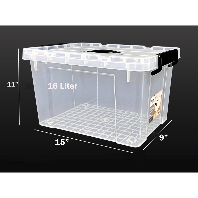 Plastic Storage Box With Wheels, 16 Liter