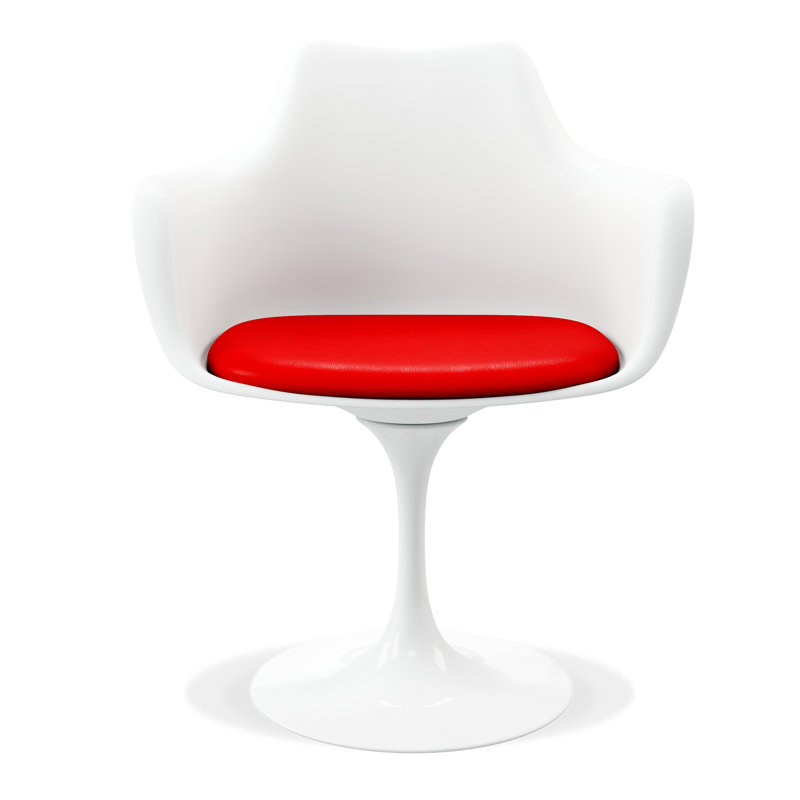Modholic Tulip Swivel Armchair, Red, Red, 1