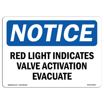 Red Light Indicates Valve Activation Evacuate Sign