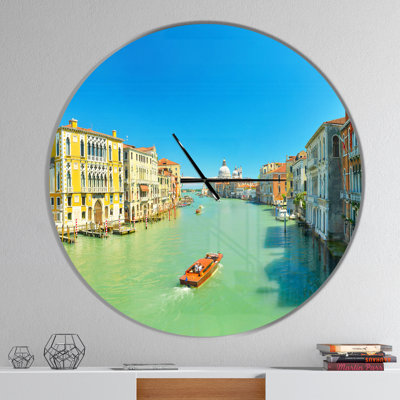 Green Grand Canal Venice - Modern wall clock