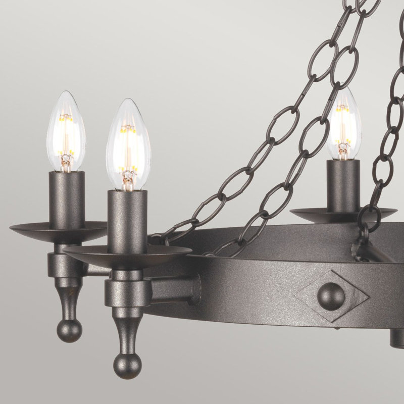 Devin 6 - Light Waggon Wheel Chandelier