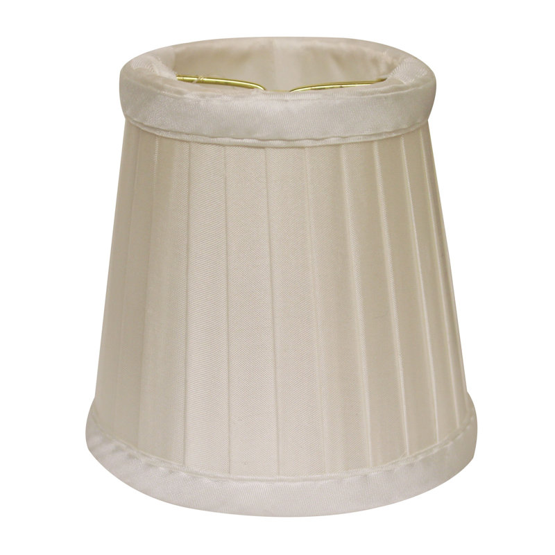 Abat-jour tambour en soie / shantung 4 po (à pince), Huître, H 4 po x l 5 po x P 5 po