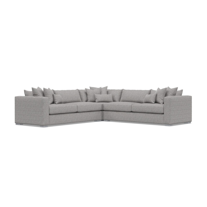 Sectional, Light Gray Polyester