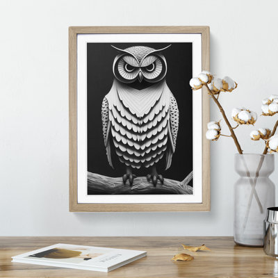 Owl Monochrome - Framed Print