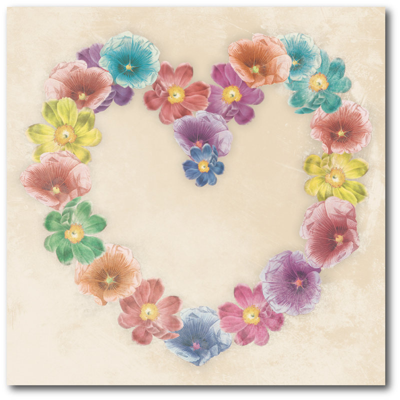 « floral cardiaque », reproduction d’impression sur toile tendue