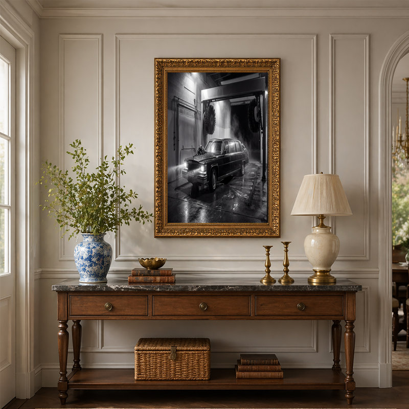 Art mural sur toile noir et blanc, H 24 po x l 36 po