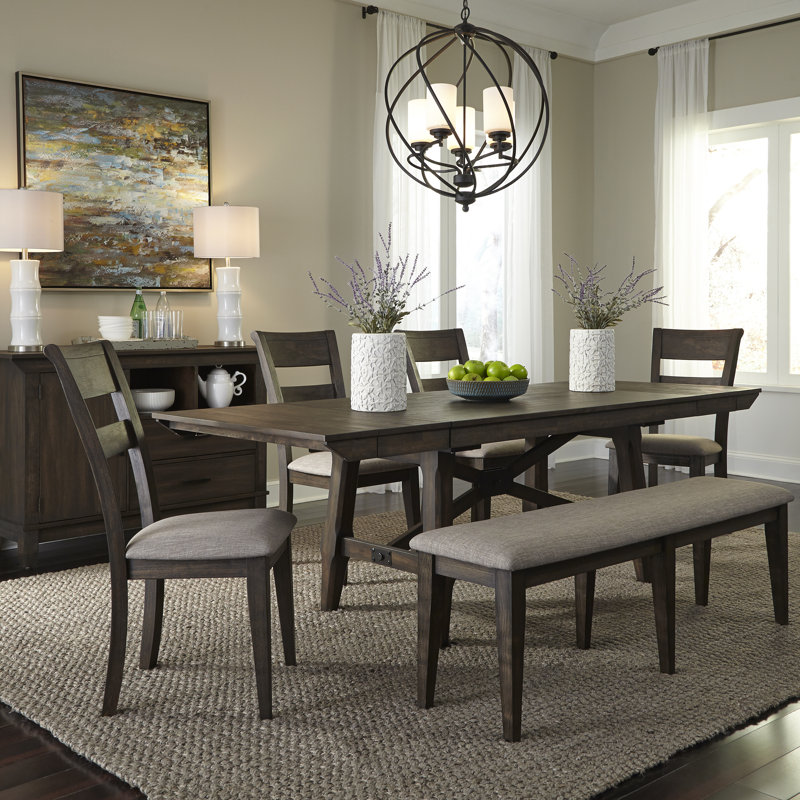 Reber 6 Person Trestle Dining Table Set