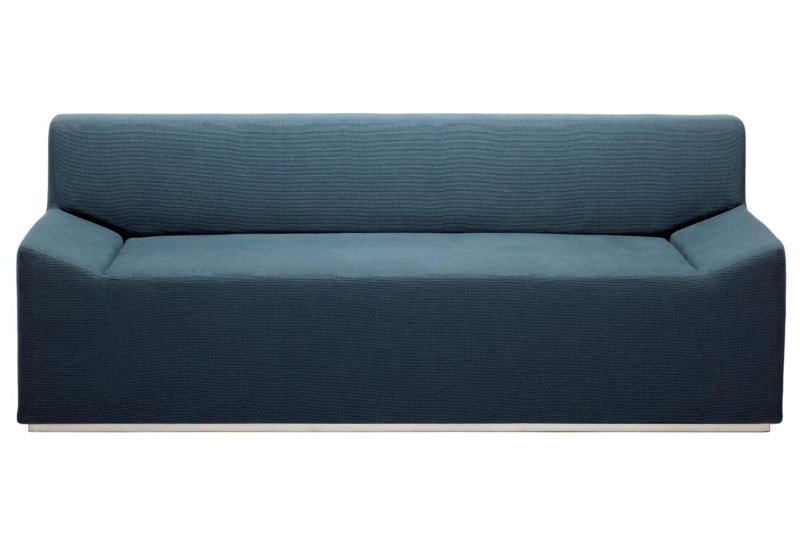 Couchoid Leather Sofa, Slate Genuine Leather, 28" H x 75" W x 34" D