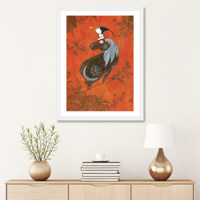«Girl and Horse» par Martin Hsu - impression d'art graphique