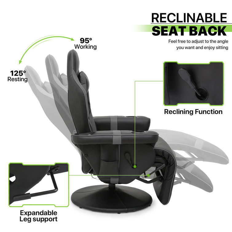 Inbox Zero Elianagrace Reclining Office Chair with Massage, Heating, Ergonomic  Office Chair with Foot Rest & Reviews