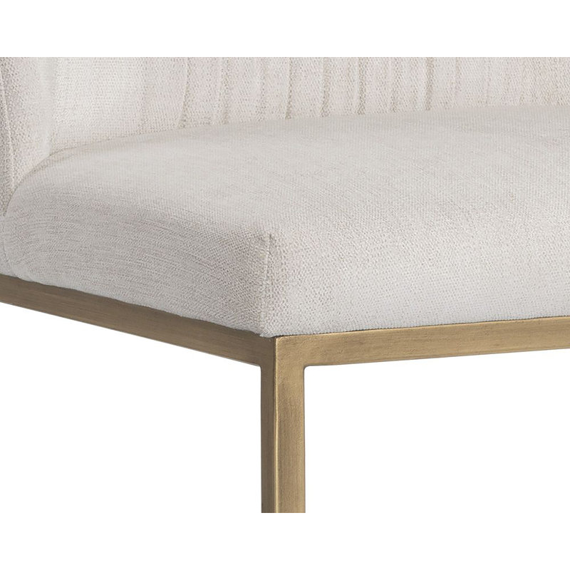 Nevin Upholstered Stool with Metal Frame, Light Gray, Counter Stool (26" Seat Height)