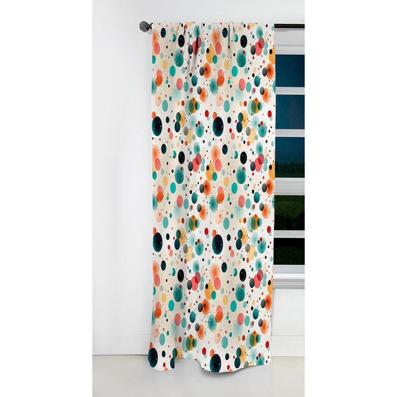 Playful Pop Art Pois I - Rideau abstrait - Rideau occultant - 1 panneaux, L 52 po x L 90 po