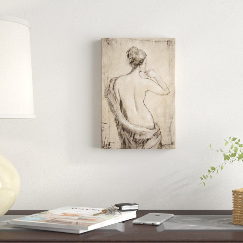 «Neutral Nude Study II», peinture sur toile, H 12 po x l 8 po, Toile tendue