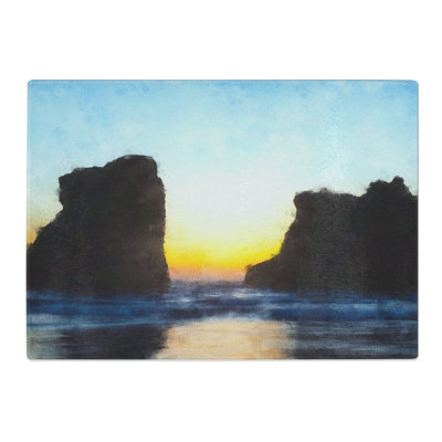 Tempered Glass Beach Rocks Chopping Board