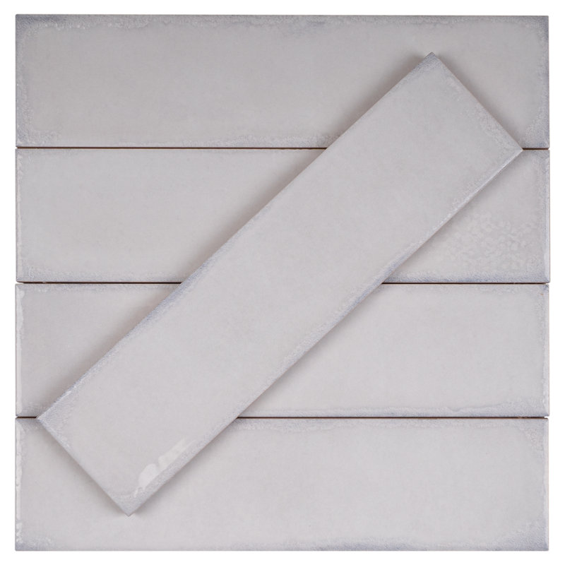 Iris Aguamarina 2.9 in. X 11.8 in. Polished Ceramic Subway Wall Tile, Blanco White