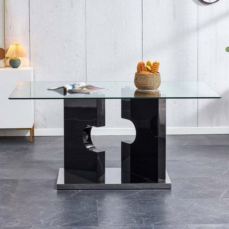 Grande table de salle à manger Donti, Noir