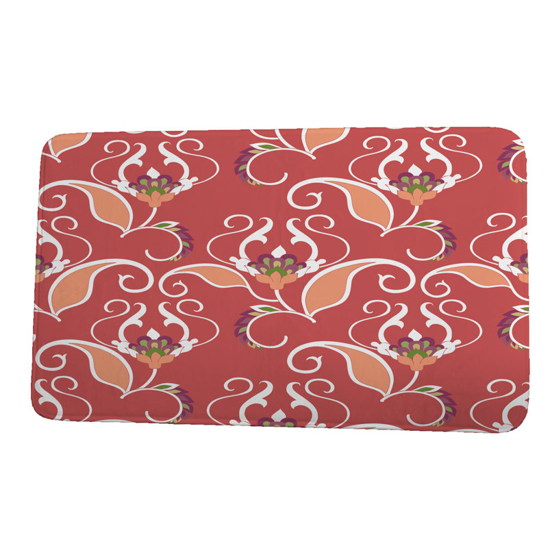 Tapis pour salle de bain Amardev, l 24 po x L 17 po, Orange