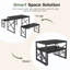 3-Pieces Dining Table Set, Rectangle Dinette With 2 Benches, Metal Frame For Dining Room, Living Room-2032141138
