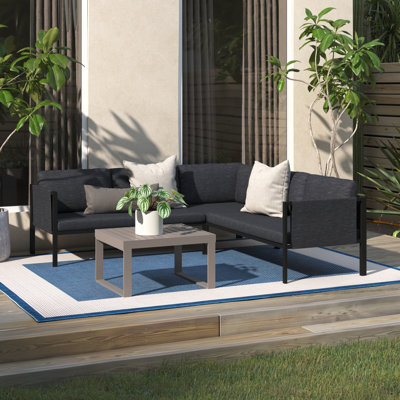 Annegriet Steel Frame Sectional with Included Cushions and Storage Pockets by Wade Logan