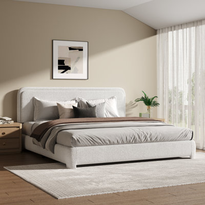 Lit plateforme tapissier Bensu Boucle
