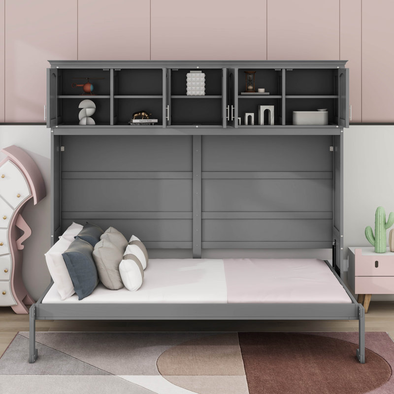 Lit escamotable Sharon, Double, Gris