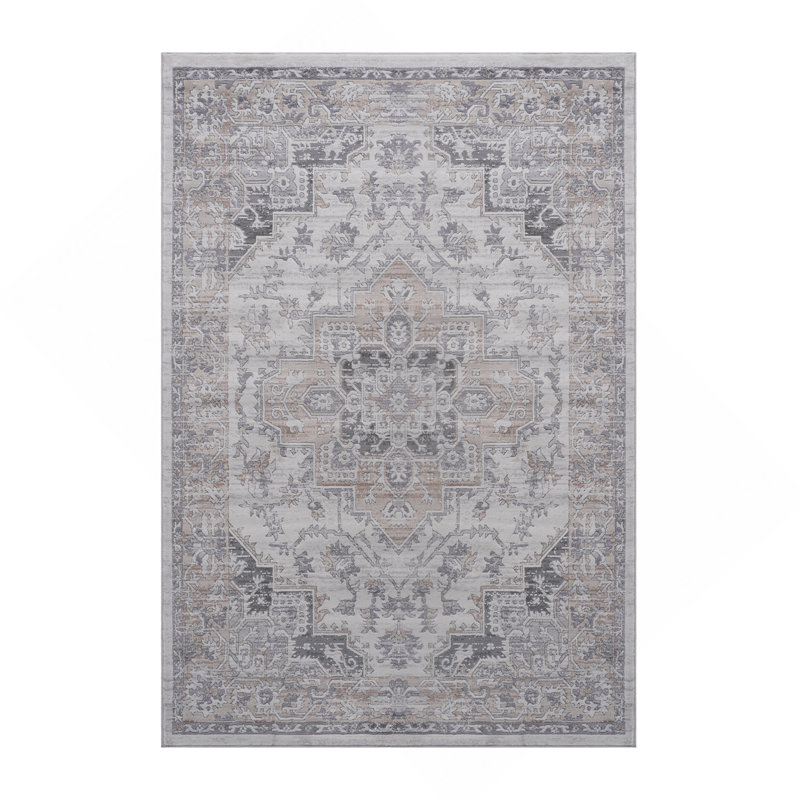 Collection Ivory/Beige/Oriental Non-Shedding Living Room Bedroom Dining Home Office Stylish And Stain Resistant Area Rug