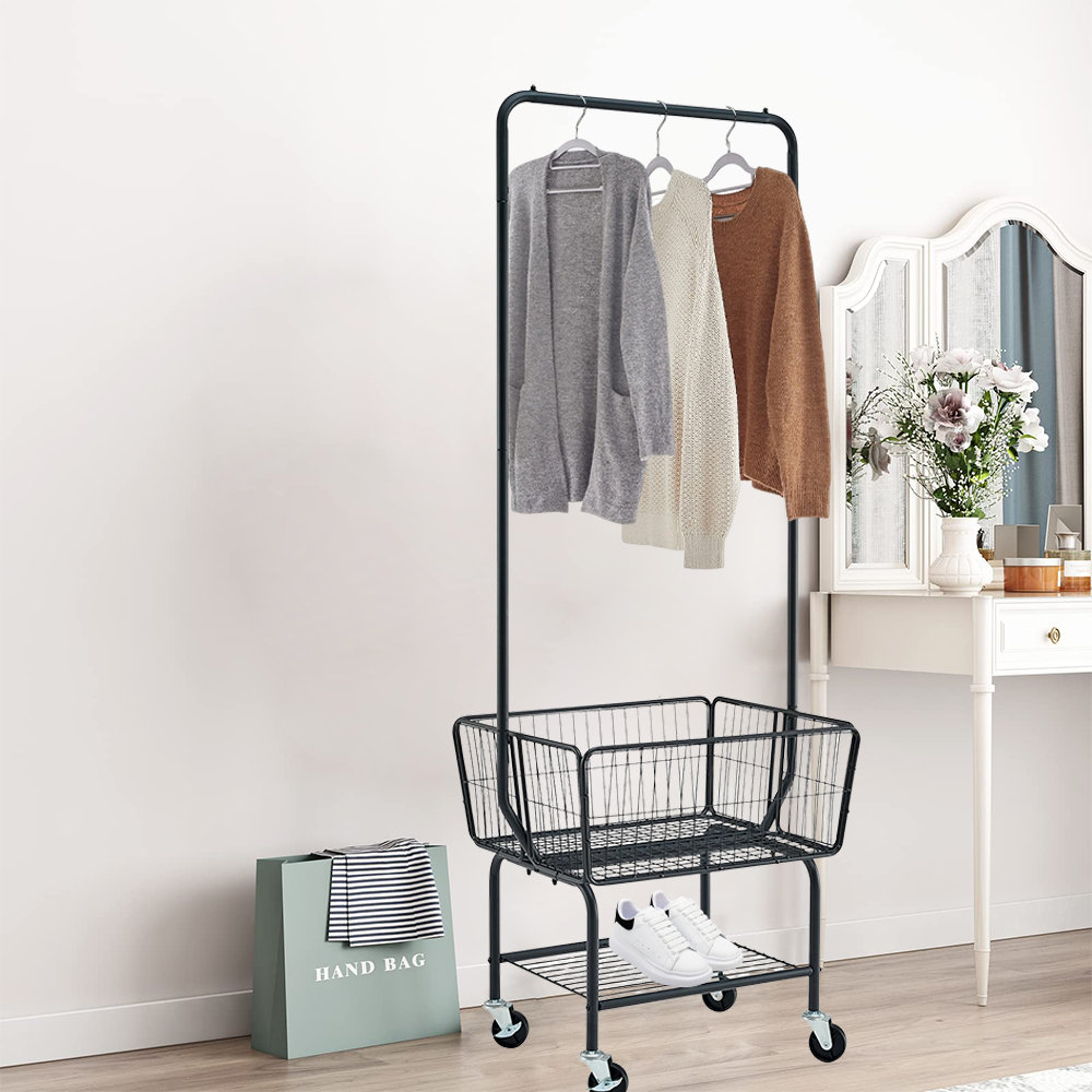 LIWEI Laundry Cart With Hanging Rack | Wayfair