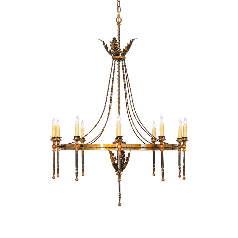 56" Wide Amaury 16 Light Chandelier, 10, 48" H x 36" W x 36" D, Lt Burnished Transparent Gold