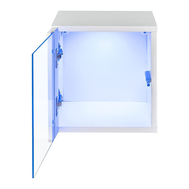 Compact Display Cabinet 30cm – LED-Lit Push-to-Open Showcase