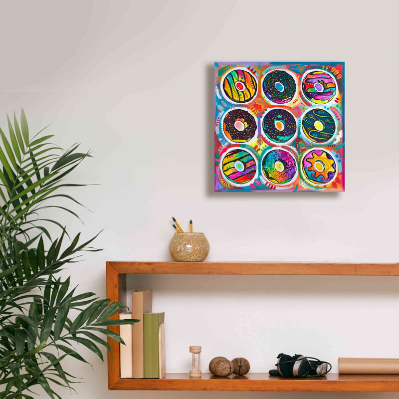 «Donuts» par Dean Russo, art mural sur toile, H 12 po x l 12 po x P 0,75 po