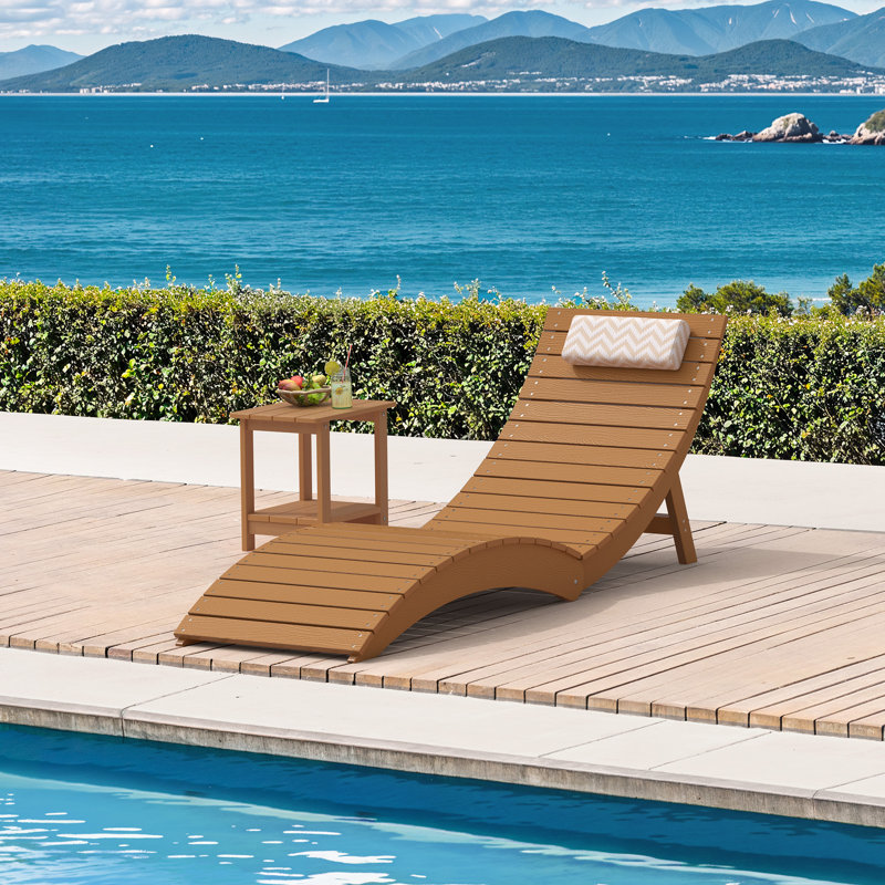 Chaise longue de patio pliable et ultra-portable, Teck