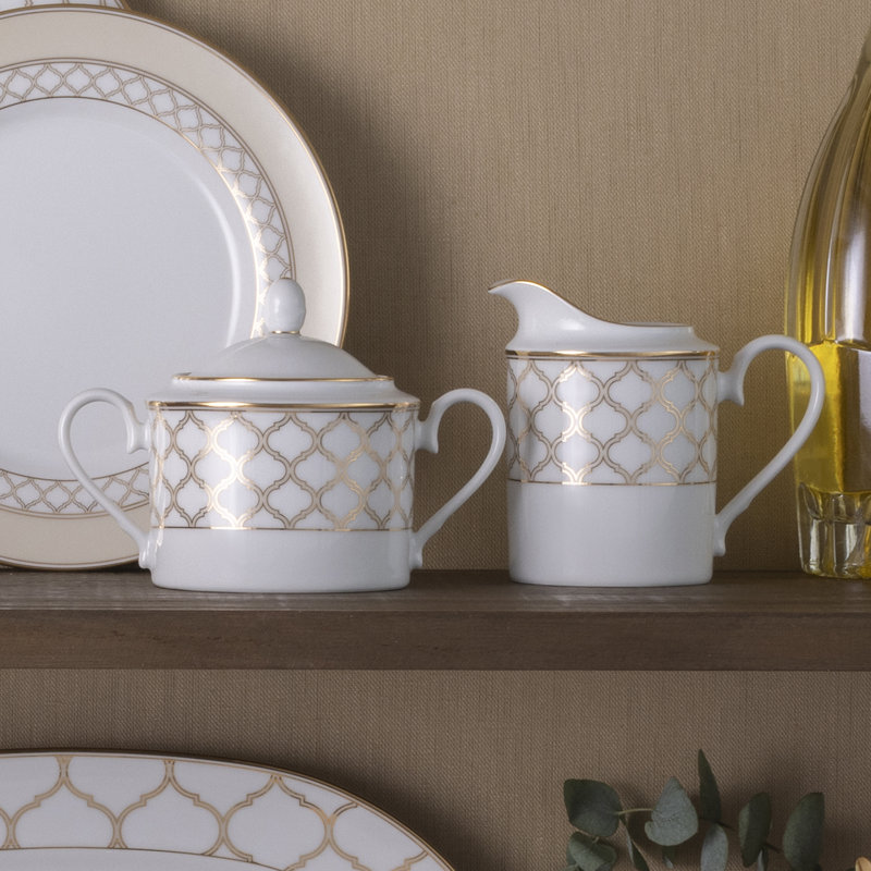 Noritake Eternal Palace Sugar and Creamer Set, Gold