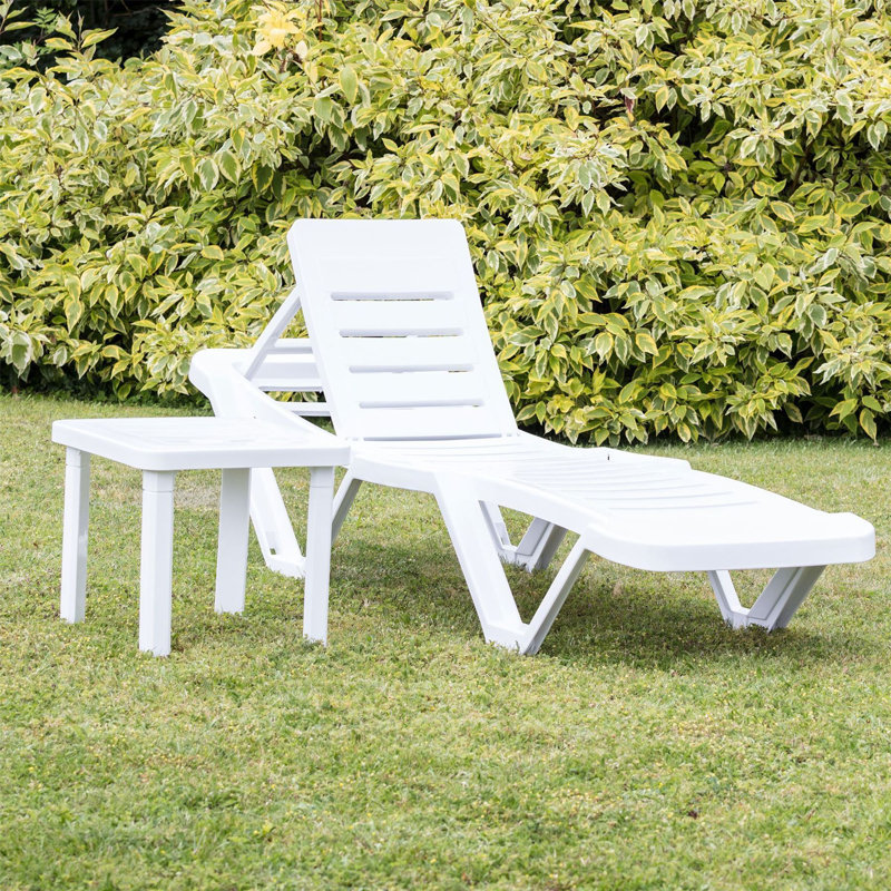 Reclining Single Chaise, White