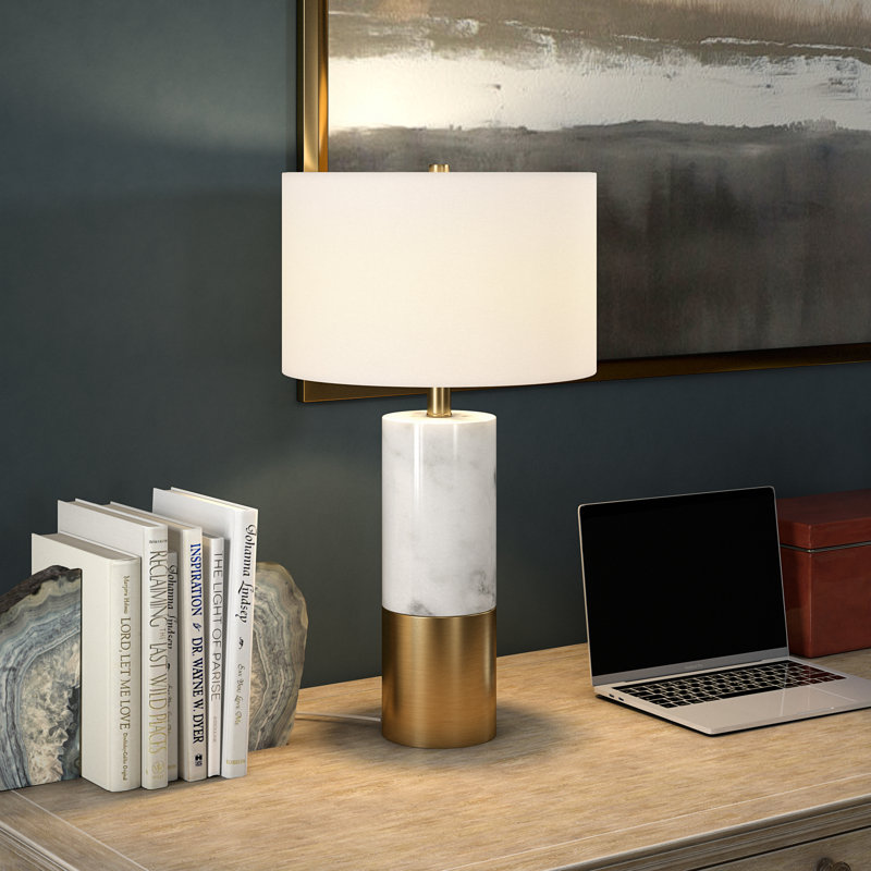 Lampe Liana, Marbre / laiton / blanc