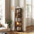 360° Rotating Solid Wood Bookshelf, Equipped with Brake Wheels, Allowing for Flexible Adjustment-28466079-16625576