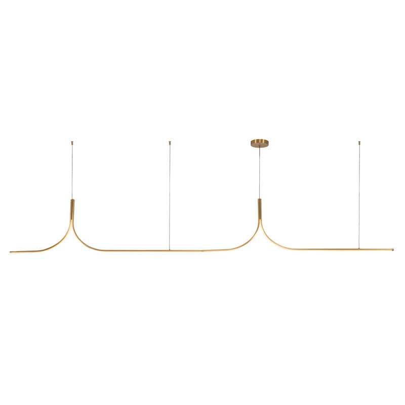 Thread 10-ft Gold dimmable LED Linear Pendant, 10-ft, Brushed Gold-UNV-010-RT